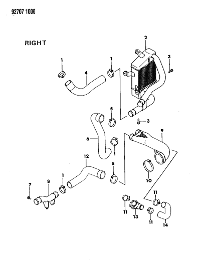 1992 Dodge Stealth Intercooler, Right Stealth Diagram