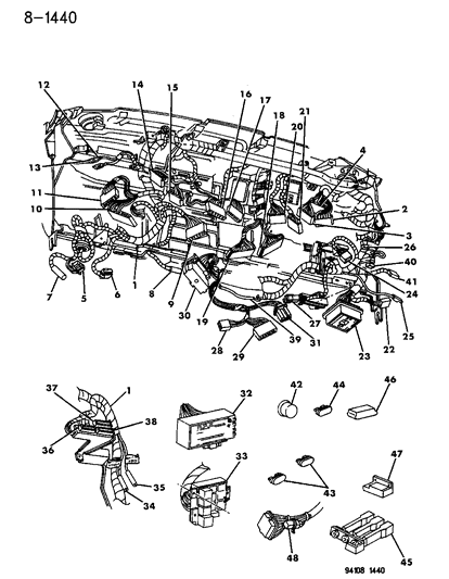 1994 Chrysler Town & Country Wiring - Instrument Panel Diagram