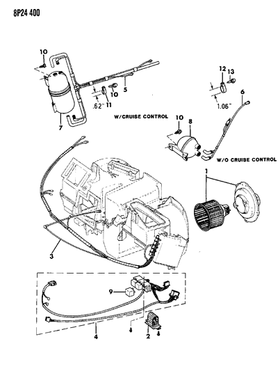 1990 Dodge Monaco Blower Motor And Vacuum Tanks Air Conditioning And Heater Diagram
