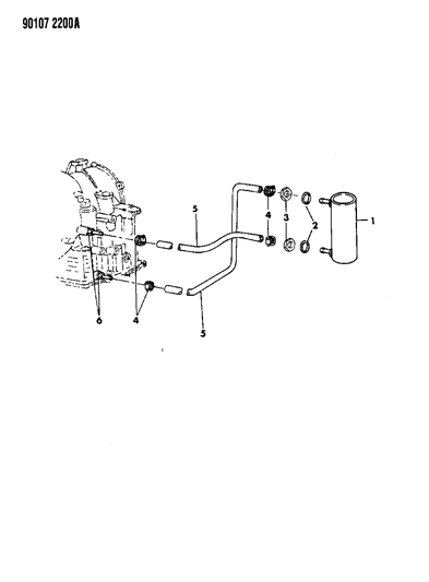 1990 Dodge Shadow Oil Cooler - Water Cooled Diagram