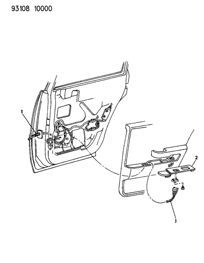 1993 Dodge Dynasty Wiring & Switches - Rear Door Diagram