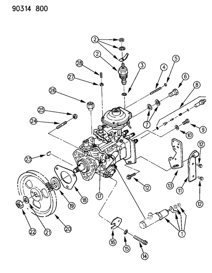 1991 Dodge D350 Fuel Pump Injection Diagram