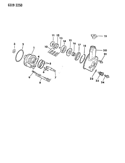1987 Dodge Dakota Power Steering Pump & Attaching Parts Diagram