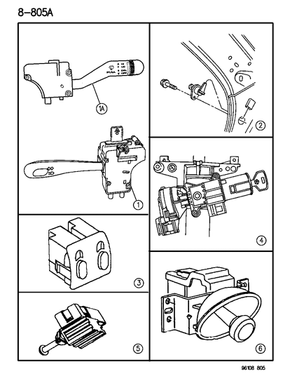 1996 Dodge Neon Switch-1 Gang Diagram for 4793191