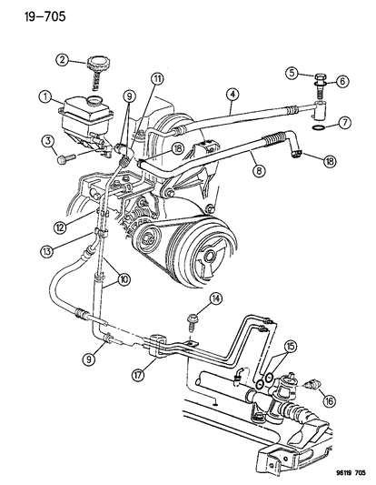 1996 Dodge Neon Line-Power Steering Return Diagram for 4626896