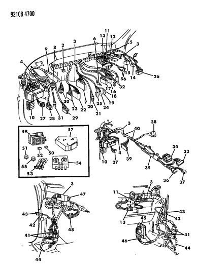 1992 Chrysler LeBaron Wiring - Instrument Panel Diagram