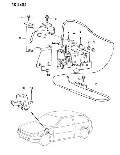 1990 Dodge Colt Speed Control - Factory Installation Diagram