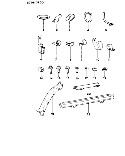 1986 Dodge Conquest Attaching Parts - Wiring Harness Diagram