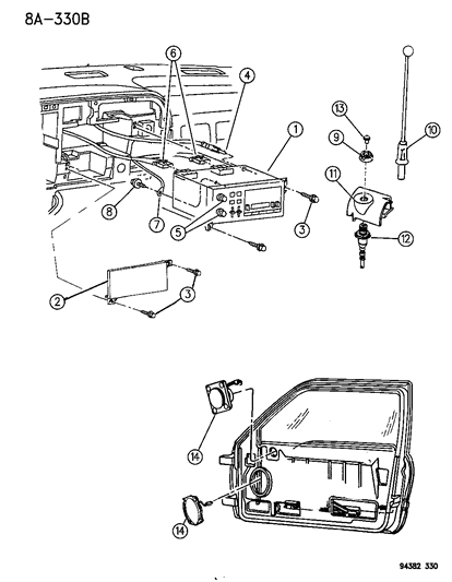 1995 Dodge Ram 1500 Cable Antenna Diagram for 56007362