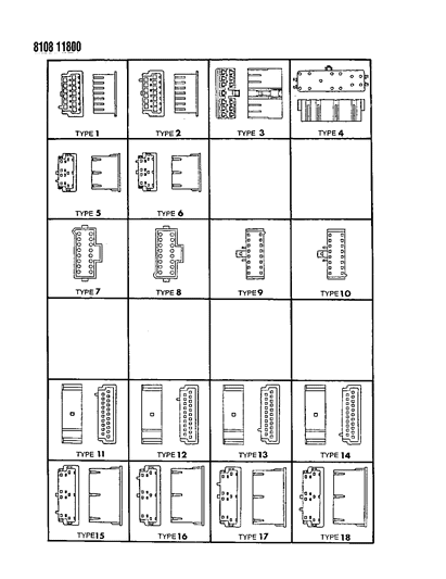 1988 Chrysler Town & Country Insulators 13-16-21 Way Diagram
