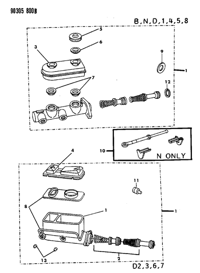 1990 Dodge Dakota Brake Master Cylinder Diagram