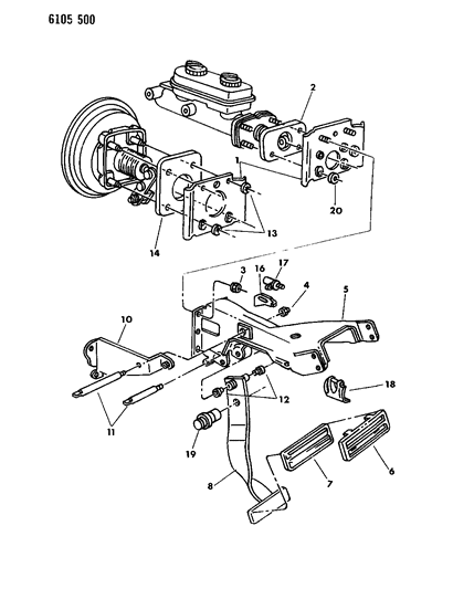 1986 Chrysler Fifth Avenue Brake Pedal Diagram