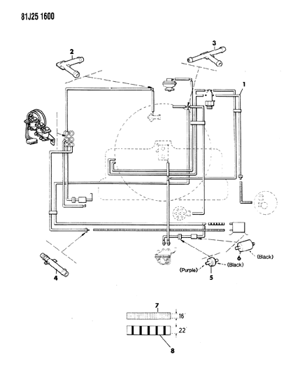 1986 Jeep J20 Emission Control Vacuum Harness Diagram 2