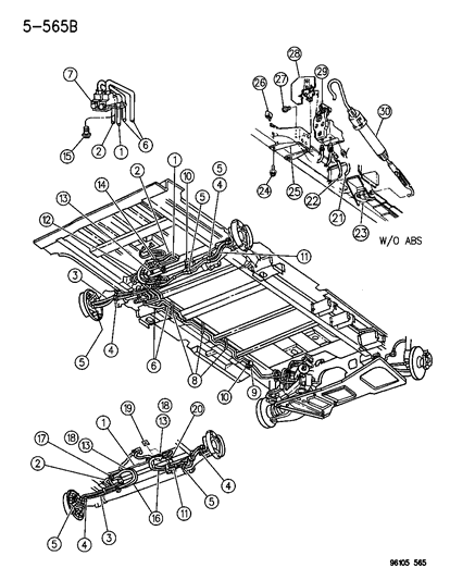 1996 Chrysler Town & Country Line-R/A Brake Right Diagram for 4683380