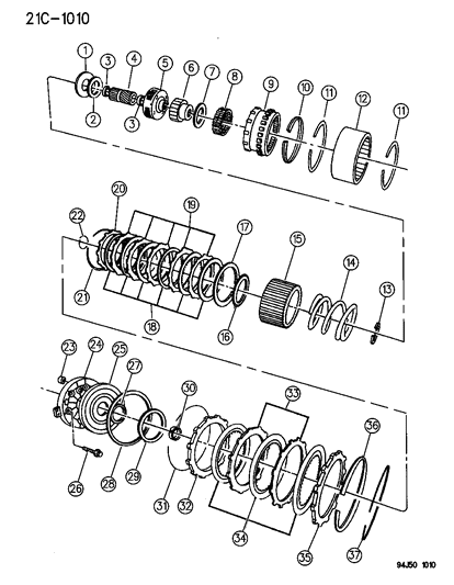 1994 Jeep Grand Cherokee Clutch , Overdrive With Gear Train Diagram 1