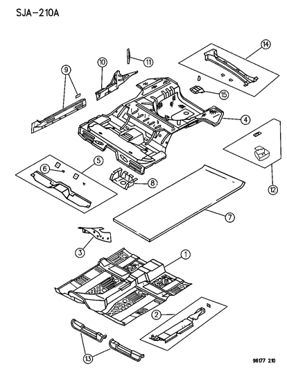 1996 Chrysler Cirrus Floor Pan Front Diagram
