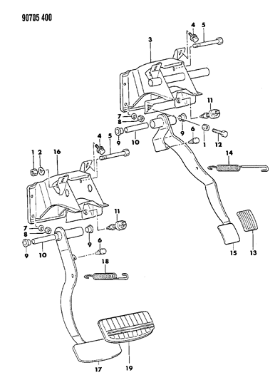 1990 Dodge Ram 50 Brake Pedal Diagram