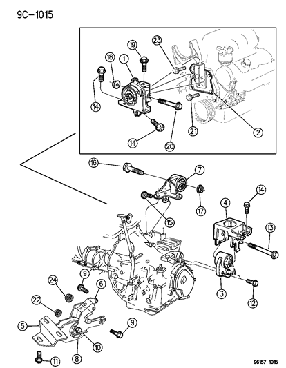 1996 Chrysler Town & Country Engine Mounts Diagram 2