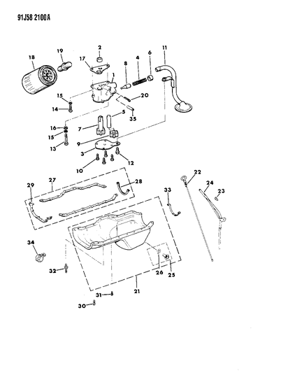 1992 Jeep Wrangler Engine Oiling Diagram 1