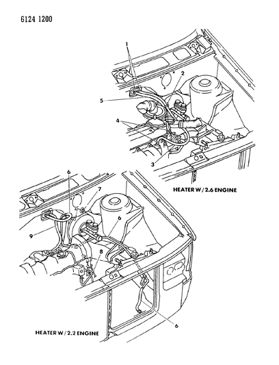 1986 Dodge Caravan Plumbing - Heater Diagram