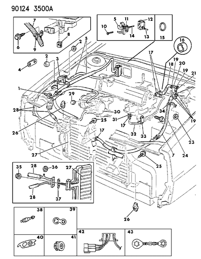 1990 Dodge Dynasty Plumbing - A/C & Heater Diagram 3