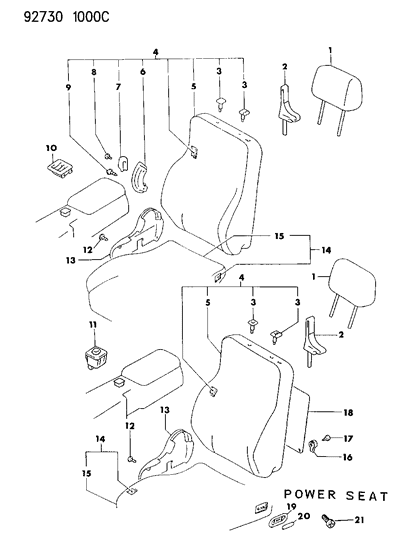 1994 Dodge Stealth Front Seat Diagram