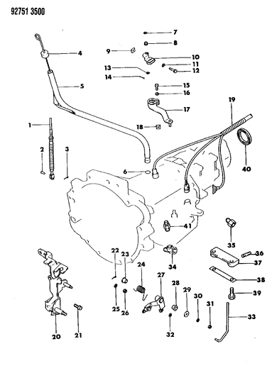 1993 Dodge Colt Transmission Miscellaneous Attaching Parts Diagram