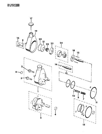 1985 Jeep Wrangler Power Steering Pump Diagram for R3001907