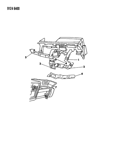 1989 Chrysler LeBaron Air Distribution Ducts, Outlets, Louver Diagram