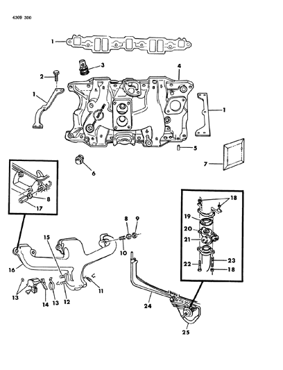 1985 Dodge Ramcharger Intake & Exhaust Manifold Diagram 2