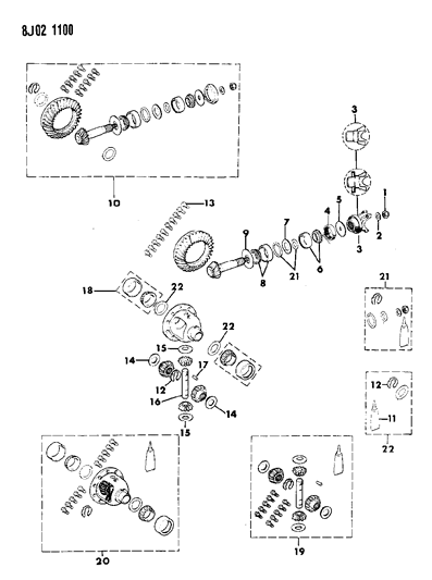 1987 Jeep Wrangler Differential - Front Axle Diagram