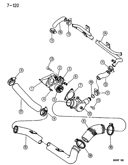 1994 Dodge Viper Seal-THERMOSTSAT By Pass Diagram for 5245236