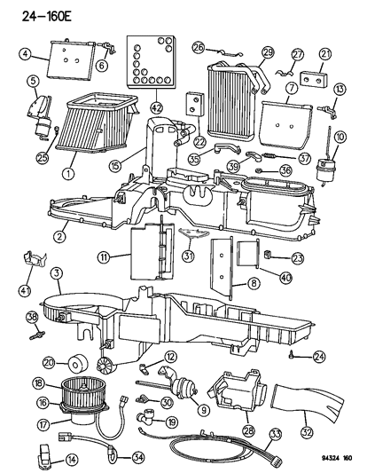 1994 Dodge Ram 2500 Air Conditioner & Heater Unit Diagram