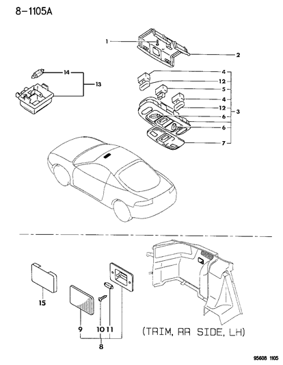 1996 Dodge Avenger Lamps - Cargo-Dome-Courtesy Diagram