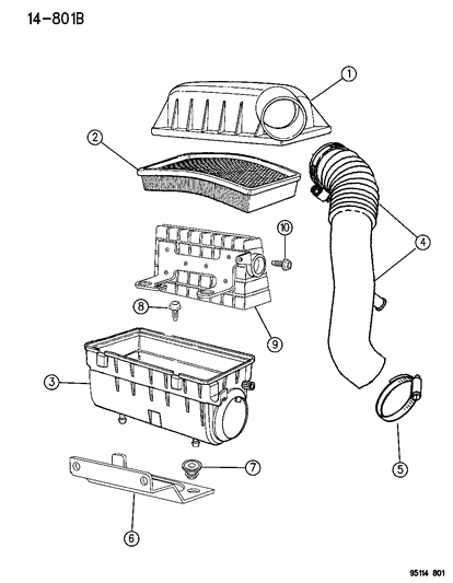 1995 Dodge Neon Hose-Air Cleaner Diagram for 4669536
