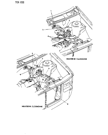1987 Dodge Caravan Plumbing - Heater Diagram