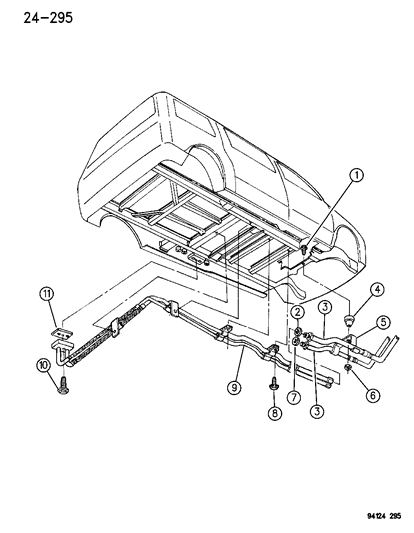 1994 Chrysler Town & Country Plumbing - Auxiliary Underbody Air Conditioner Diagram
