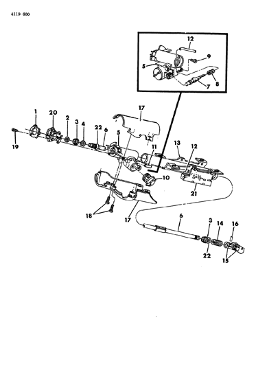 1984 Dodge Charger Column, Steering Jacket Shaft And Coupling Assy Diagram