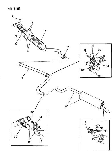 1990 Dodge Omni Exhaust System Diagram