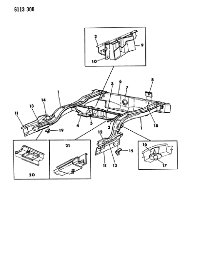 1986 Chrysler Laser Frame Rear Diagram