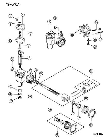 1995 Jeep Wrangler Gear - Steering Diagram