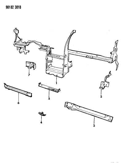 1990 Dodge Daytona Instrument Panel Reinforcement Diagram