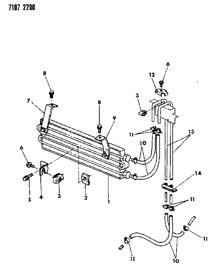 1987 Dodge 600 Oil Cooler - Auxiliary Diagram