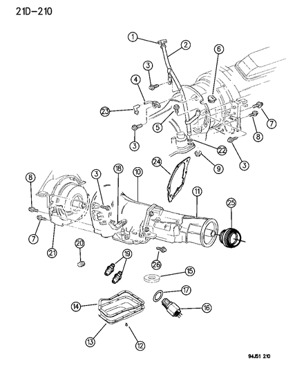 1995 Jeep Grand Cherokee Lever Manual Control Diagram for 52079171