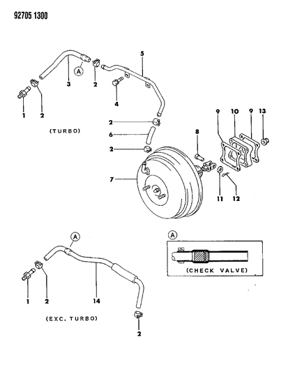 1994 Dodge Stealth Booster, Power Brake Diagram