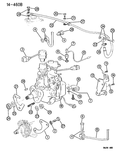 1995 Jeep Cherokee Key-Fuel Injection Pump Diagram for 4720198