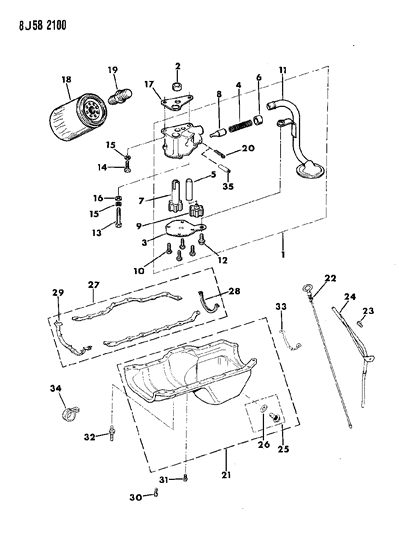 1989 Jeep Wrangler Engine Oiling Diagram 2