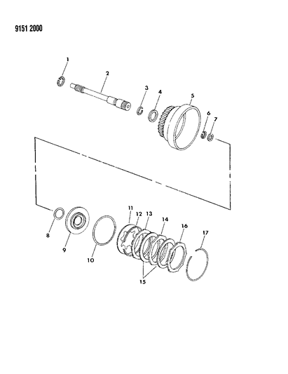 1989 Dodge Aries Clutch, Rear & Input Shaft Diagram