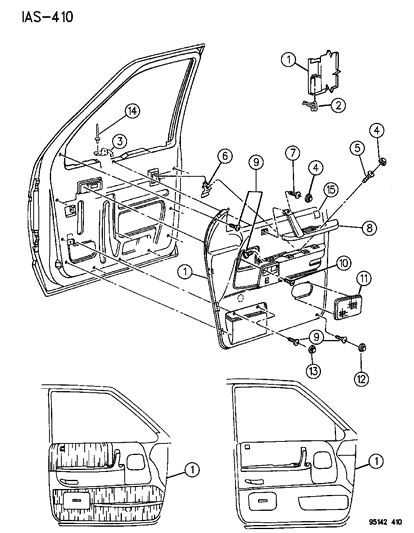 1995 Dodge Grand Caravan Panel - Door Trim Front Diagram