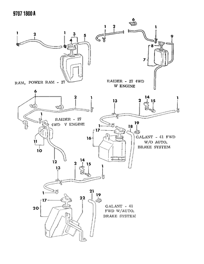 1989 Dodge Colt Condenser Tanks Diagram 2